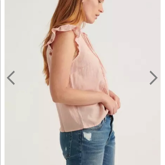 Lucky brand flutter ruffle eyelet top new medium - Picture 2 of 16